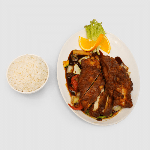 Knusprig gebackenes Hühnerfleisch (scharf)