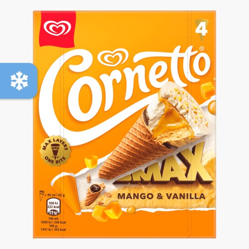 Langnese Cornetto Max Mango & Vanilla 360ml (4x90ml)