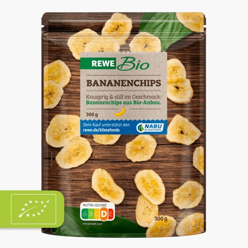 Rewe Bio Bananenchips gesüßt 300g