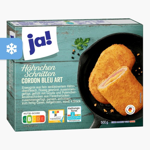 Ja! Hähnchen Schnitten Cordon Bleu Art 500g