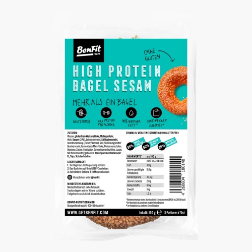 BenFit Protein Bagel Sesam glutenfrei 2 Stk. 150g