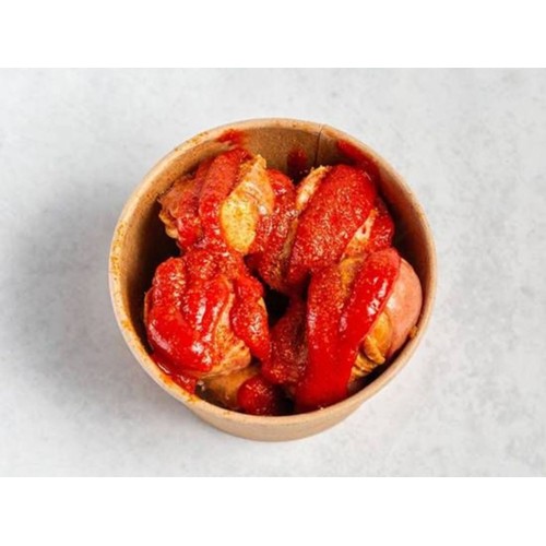 Currywurst vom Hvl. Apfelschwein (mit Darm)