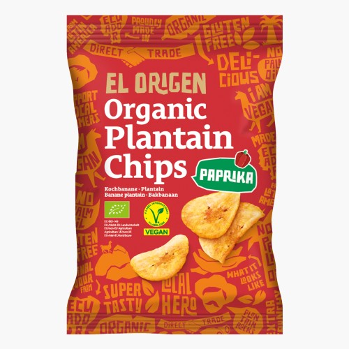 El Origen Bio Kochbananen Chips Paprika 80g