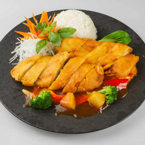 Gebackenes Hähnchen Süß-Sauer