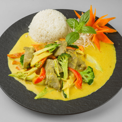 Gebratenes Rind China-Curry (scharf)