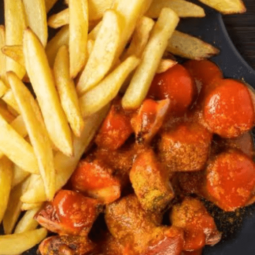 Currywurst mit pommes
