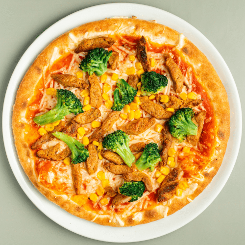 Pizza Hähnchen-Broccoli vegetarisch