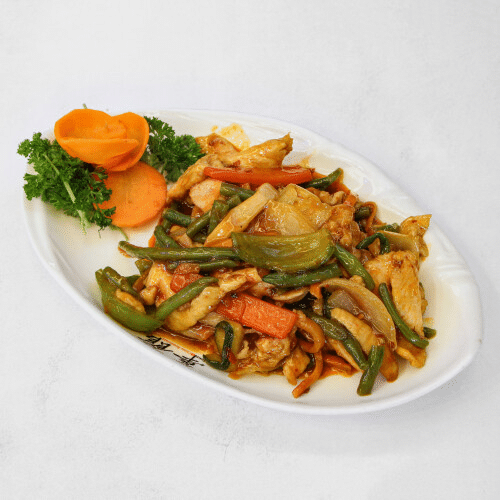 Hühnerfleisch Szechuan Art (scharf)