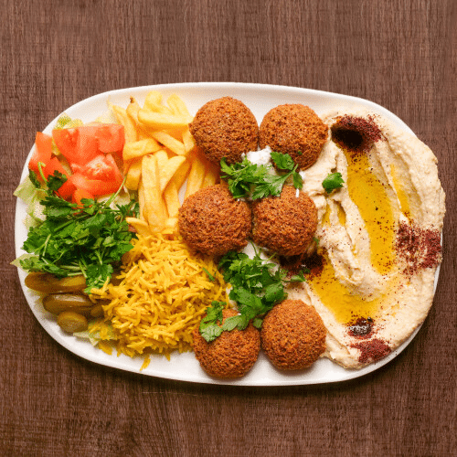 Falafel Teller Humus