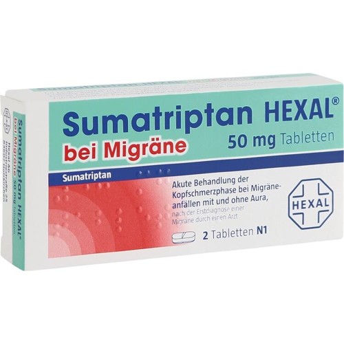 Sumatriptan HEXAL bei Migräne 50 mg Tabletten 2 Stück