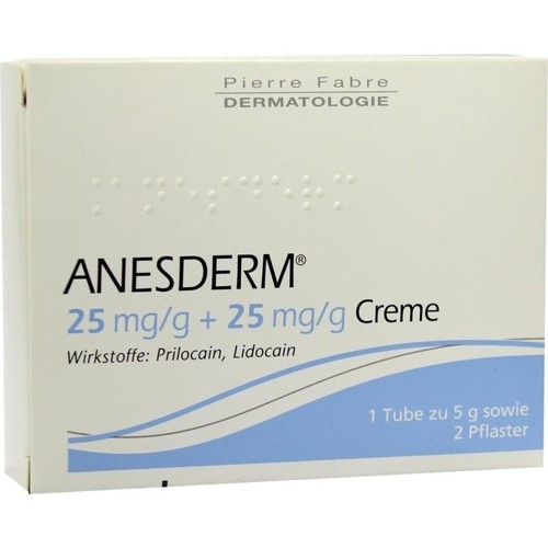 ANESDERM 25mg/g + 25mg/g Creme + 2 Pflaster 5 Gramm