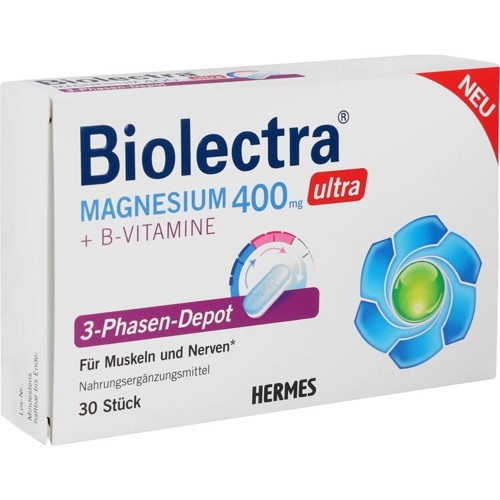 Biolectra Magnesium 400mg ultra 3-Phasen-Depot 30 pieces