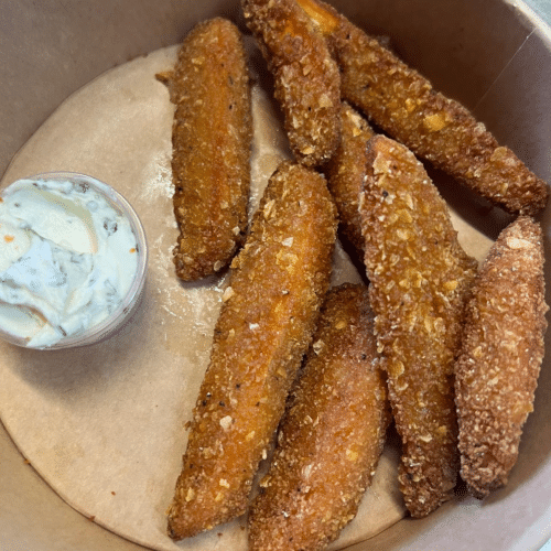 Crunchy Sweet Potato mit Dips