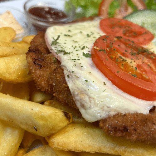 Käsesschnitzel aus Schweinsrücken