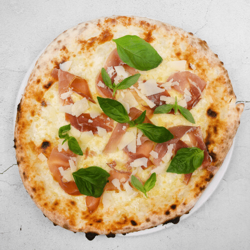 Pizza Crudo bianca
