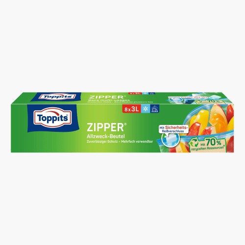 Toppits Allzweckbeutel Zipper 3L 8 Stück