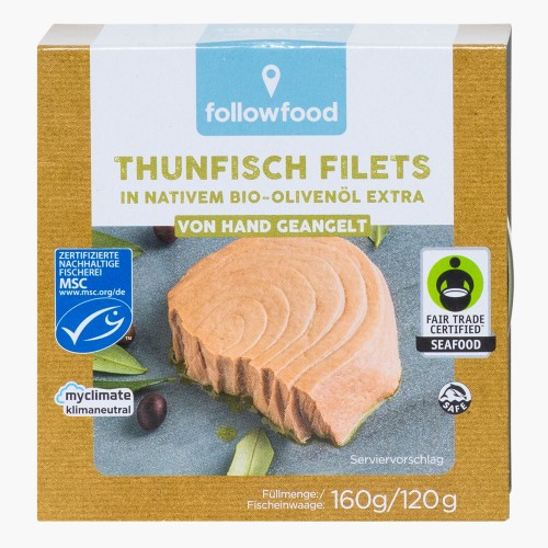 Followfish MSC Thunfisch Filets in Bio-Olivenöl 160g