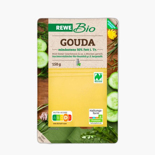 Rewe Bio Gouda in Scheiben 50% 150g