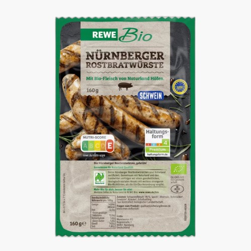 Rewe Bio Original Nürnberger Rostbratwürstchen 160g