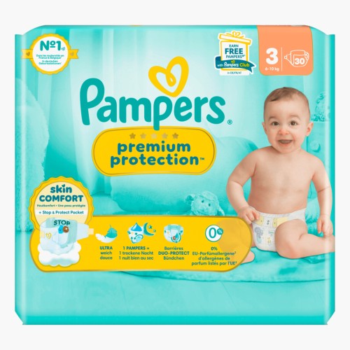 Pampers Premium Protection Windeln Gr.3 6-10kg 30 Stk.