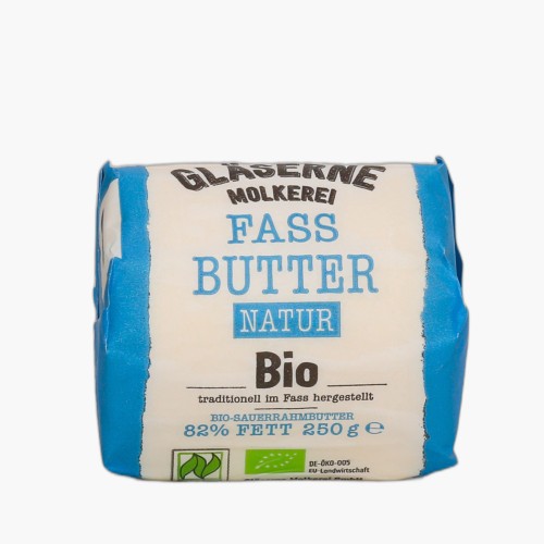 Gläserne Molkerei Bio Fassbutter Sauerrahm natur 250g