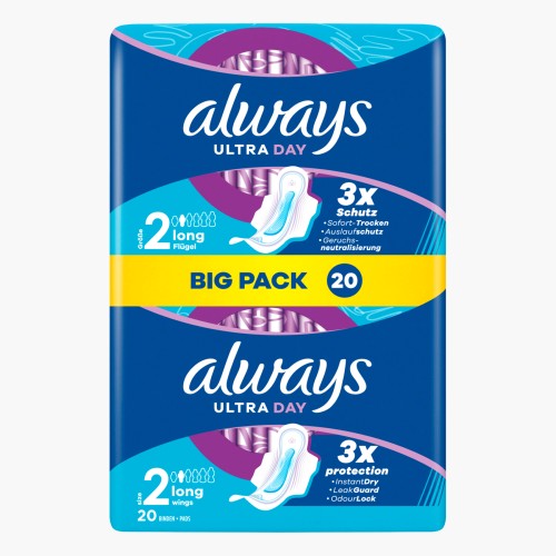Always Ultra Day Damenbinden Long mit Flügeln 20 Stück