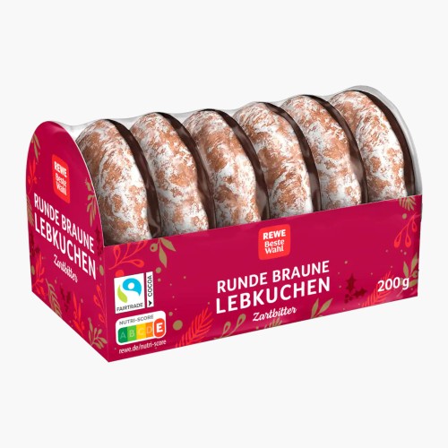 REWE Beste Wahl Runde Braune Lebkuchen Zartbitter 200g