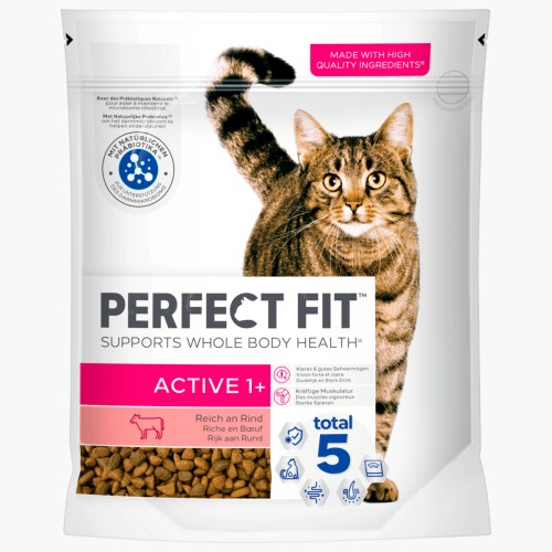 Perfect Fit Katze Trockenfutter Active 1+ mit Rind 750g
