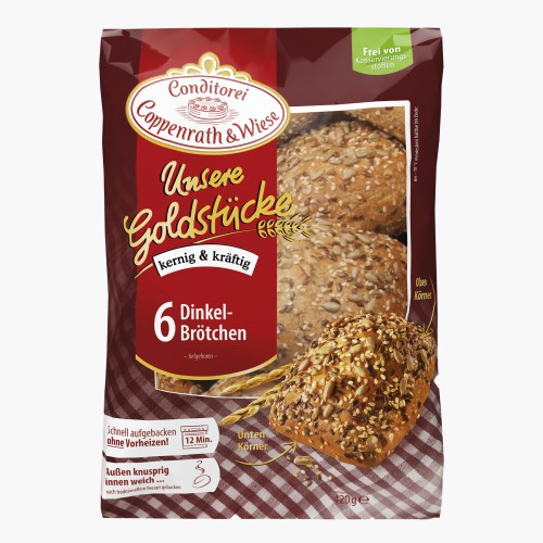 Coppenrath & Wiese Unsere Goldstücke Dinkel-Brötchen 420g (6 Stück)
