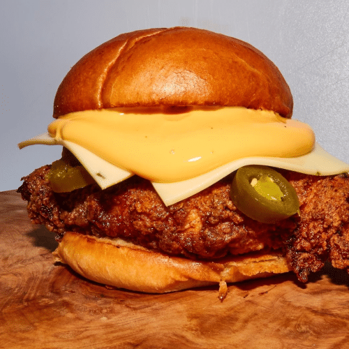 Chili Chesse Chicken Burger Halal