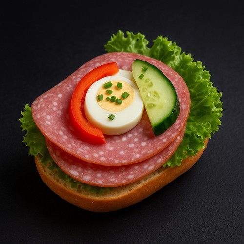 1/2 Brötchen Salami