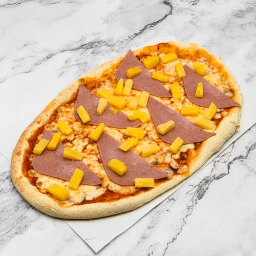 Zungen-Pizza Hawaii