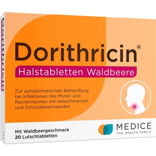 DORITHRICIN HALSTABLETTEN Waldbeere 20 Stück