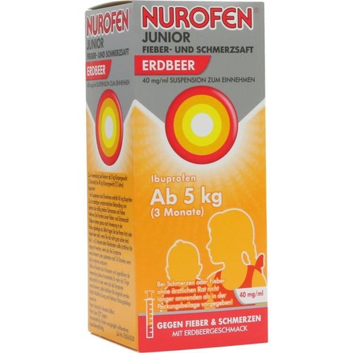 Nurofen Junior Fieber-u.Schmerzsaft Erdbe.40 mg/ml 100 Milliliter