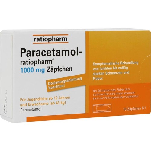 Paracetamol-ratiopharm 1000mg Zäpfchen 10 Stück