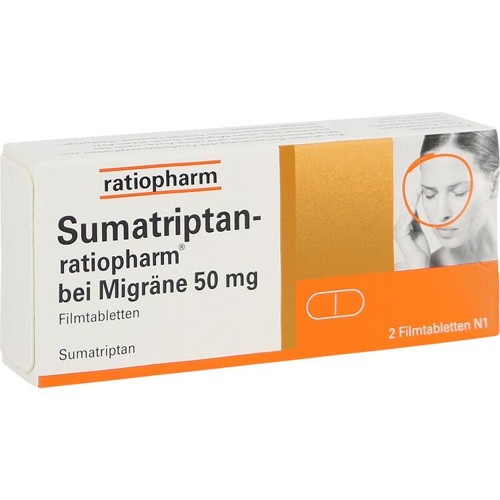 Sumatriptan-ratiopharm bei Migräne 50 mg FTA 2 Stück