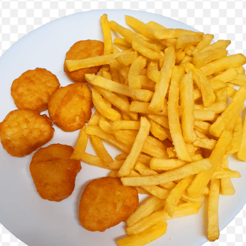 Chicken Nuggets Pommes Salat