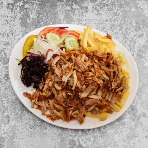Dönerteller mit Geflügelfleisch