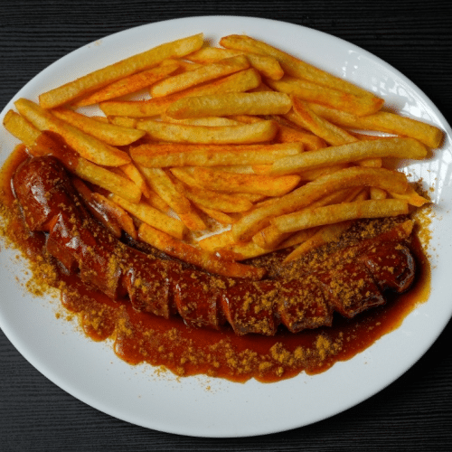 Angebot Currywurst Pommes