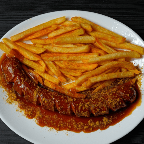 Currywurst pommes