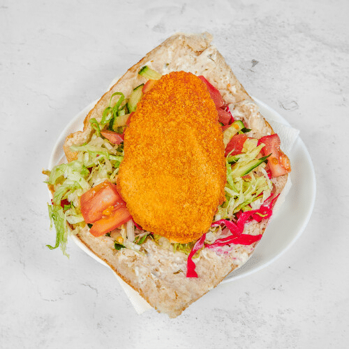 Hähnchenschnitte im Brot