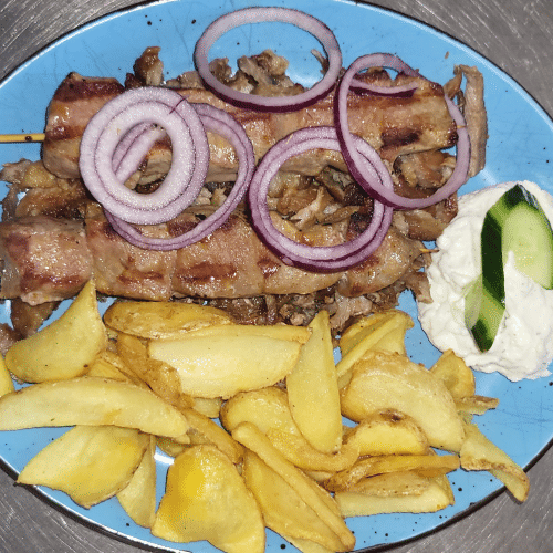 Souvlakia und Gyros