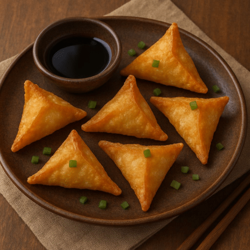 Hausgemachte Fried Chocolate Wantan (vegan)