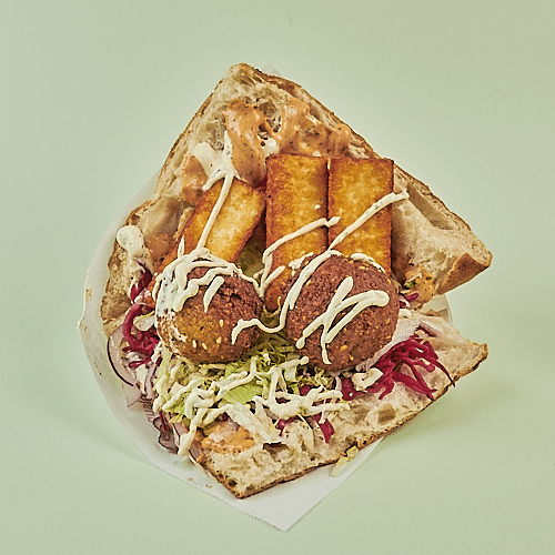 Halloumi Falafel Mix im Brot