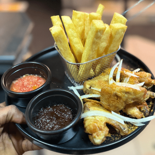 Yam Chips & Chicken wings