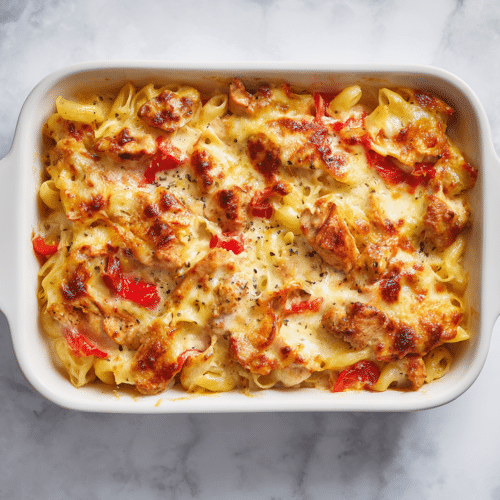 Kartoffelauflauf mit Sucuk, Peperoni und Champignons