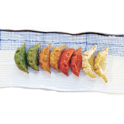 Gebackene gemischte Vegetarische.Gyoza (8 Stück)