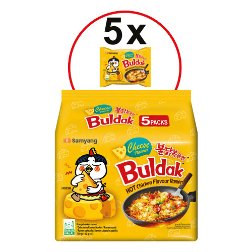 Instant Noodles Hot Chicken Cheese - Samyang, 5x140g