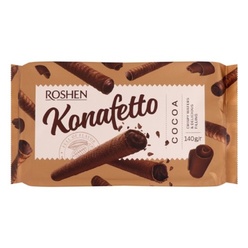 Roshen Konafetto Waffelröllchen Kakaocremefüllung 140g