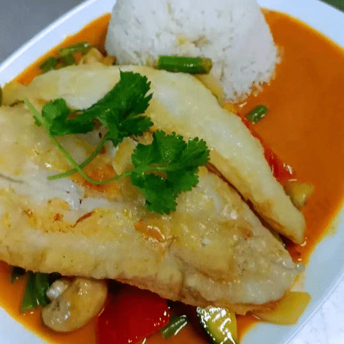 Fisch in Sushipla-Coconut-Sauce